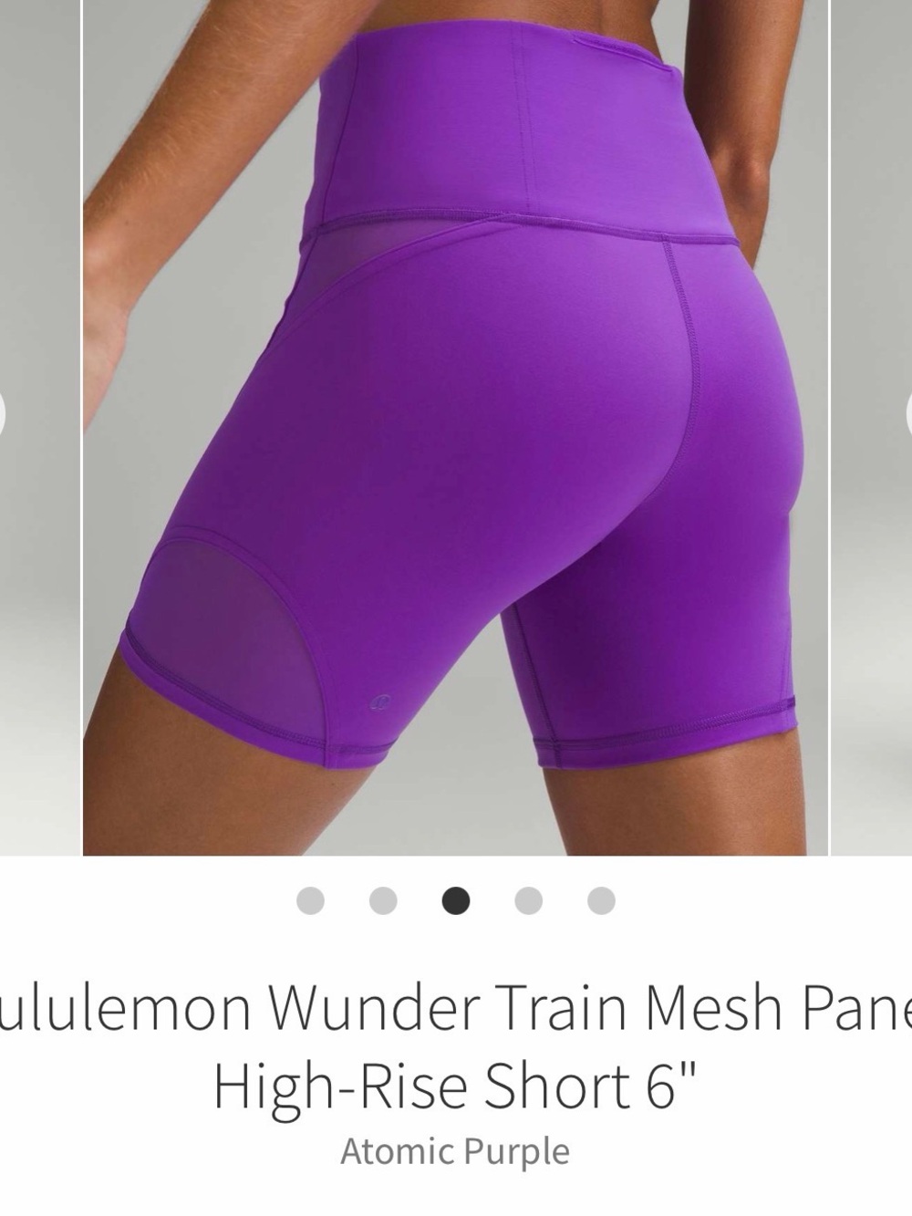 lululemon athletica Wunder Train Mesh Panel 6inch Bike Short 💜